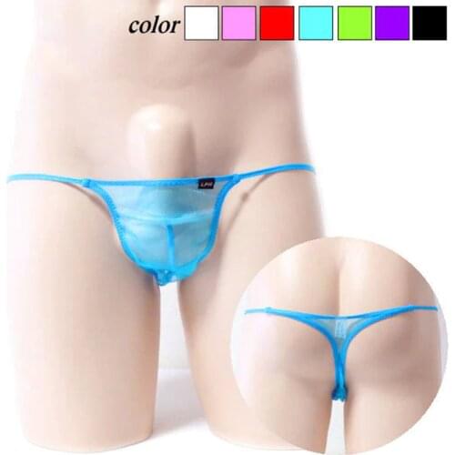 Acebal Cers Mens Sexy String Mens Fashion Nylon Underwear Mens Thong Low Waist Solid Color G-Pants Mens Size M L XL XXL