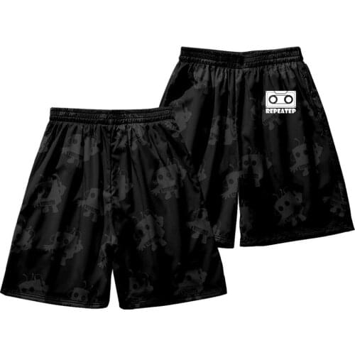 Men Trend Black Print Breathable Beach Pants Sports Shorts 2021 Summer New Mens Basketball Pants