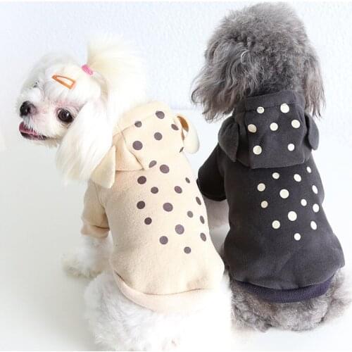 New Cute Dog Sweatshirt Dots Hoodie for Pets Autumn Puppy Cat Clothes 6 Colors
