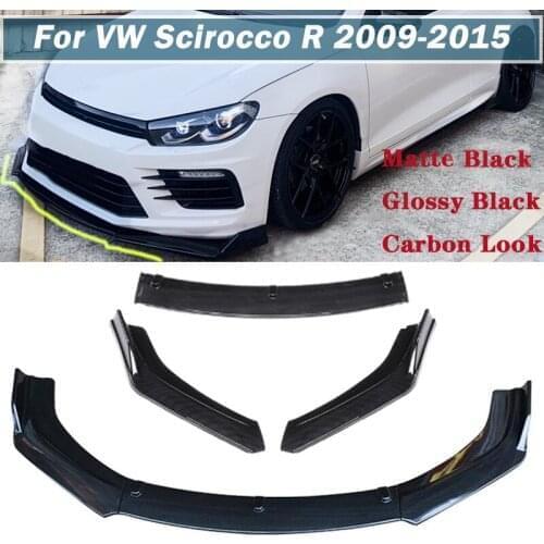 New Front Bumper Spoiler For VW Scirocco R 2009-2015 Protector Plate Lip Body Kit Carbon Surface Decorative Strip Chin Shovel