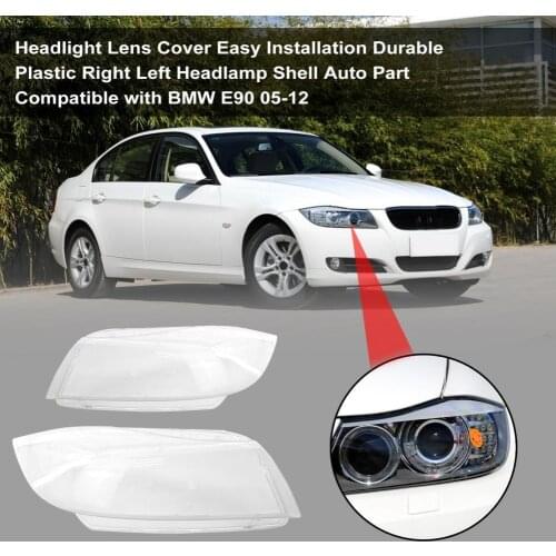 Headlight Lens Cover Easy Installation Durable Plastic Right Left Headlamp Shell Auto Part 63117240261 63117161669 for BMW E90 0