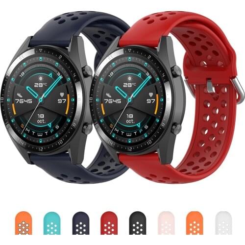 2 Pack Straps Watch Band 18mm 22mm 20mm Replacement Silicone Wristband Acccessories Quick Release Sports Watchband for Woman Man