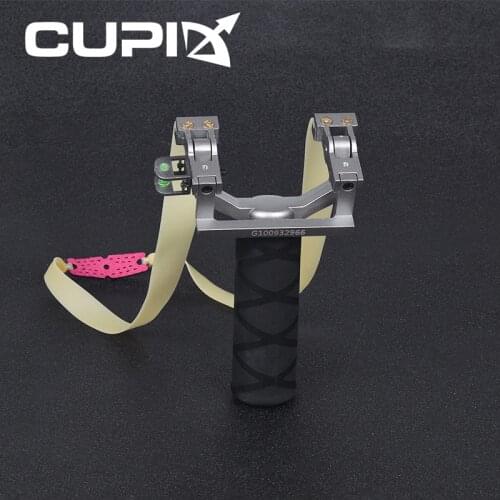 Flat Leather Press Slingshot Head can Be Rotated Fast Accurate Without Binding with Heat Shrinkable Tube Handle Outdoor Hunting