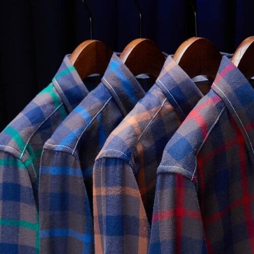 Warm Plaid Colors Male Social Shirt Clothing Plaid Shirt New Checkered Shirt Men Shirts Long Sleeve Chemise Homme Cotton Male
