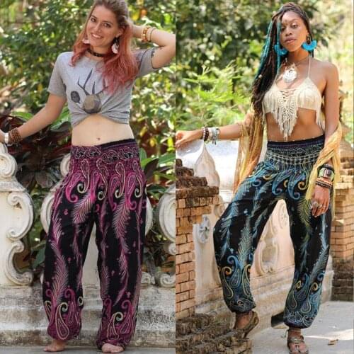 Paisley Print Indian Design Yoga Pants Elatic Polyester Floral Pattern Loose Bloomers Bohemian Sport Trousers Long Knickers