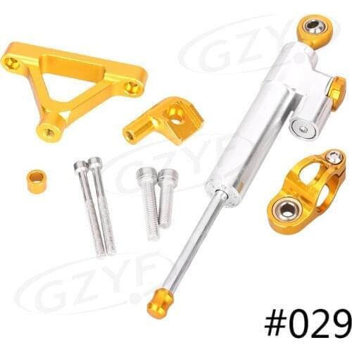 For Kawasaki Ninja ZX6R ZX-6R CNC Steering Damper Stabilizer w/ Bracket Set Saftety Control 2007-2008 Motorbike Part Accessories