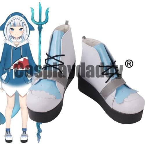 Vtuber Virtual YouTuber Hololive Gauru Gawr Gura Same-chan Game Cosplay Shoes Platform Boots S008