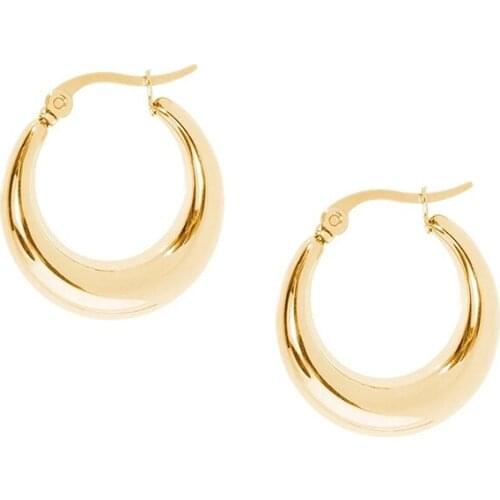 Ladies gold color earrings fashion versatile jewelry Korean Type Couple Ear Ring Copper Material accessories For Men Women gifts