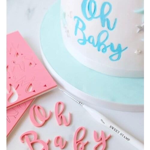 1pc Acrylic Letter Alphabet Mermaid Snowflake Mold Press Cookie Cutter DIY Stamper Cake Fondant Stamp Mold Decorating Tools