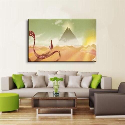 1 Pieces Canvas Journey Landscape Mountains Mist Game Art Silk Fabric Poster Print Wall Home Decor Painting