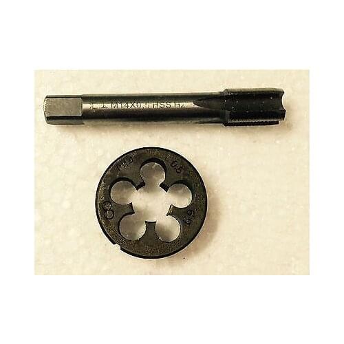 1pc HSS Machine M14 X 0.5mm Plug Tap and 1pc M14 X 0.5mm Die Threading Tool
