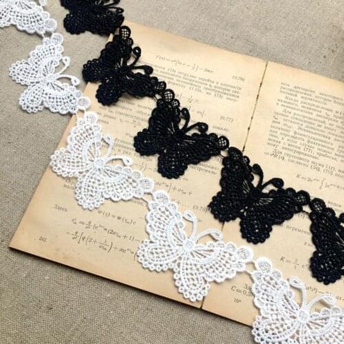 14yards White Black embroidery Lace Trim Handmade DIY Garment needlework sewing accessories fabric Clothing Decoration 616