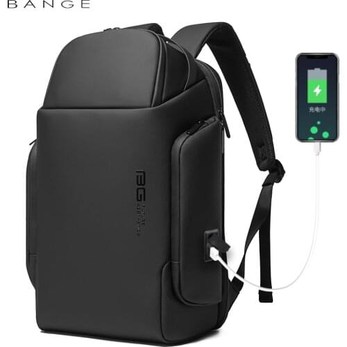 2021BANGE NEW Shell Design Anti-thief TSA Lock Men Backpack Waterproof 15.6 inch Laptop Bag Man Travel Bag With USB Charging
