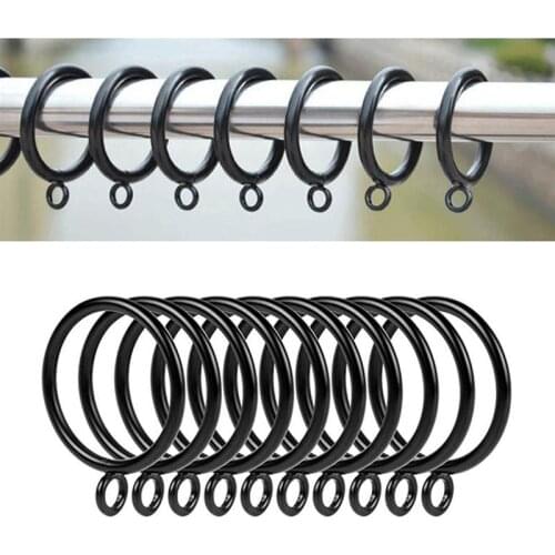 24pcs Curtain Rings Accessories Curtain Fastener Curtain Clip Hook Curtain Hanging Hook for Home (Black 38MM)