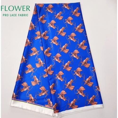 African Ankara Traditional Wedding Dress Silk Lace Material High Quality 2020 George Silk Isiagu Horses Printing Lace Material