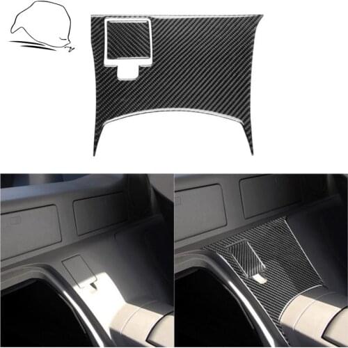 For Nissan 350Z Z33 2003-2009 Car Carbon Fiber Accessories Back Row Central Panel Storage Door 3D Sticker Modified Interior