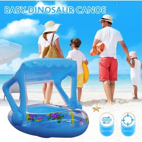 Baby Boat Dinosaur Canopy Baby Boat Baby Swimming Ring Childrens Inflatable Toy Water Swimming Seat Ring