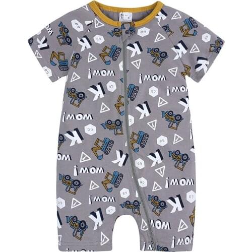 Baby Childrens Clothing, Dress Shirt Baby Romper Suit Cotton Baby Climb Clothes In Summer Rompers Baby Boy Clothes Childrens