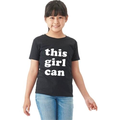 This Girl Can Crew Toddler Slogan Tshirt Custom Kids Tee Shirt Summer Cotton Tee Boys Girls Birthday Gift Cute Top