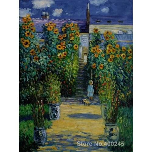 Canvas Art online Claude Monet Paintings Artists Garden at Vetheuil High quality Hand painted