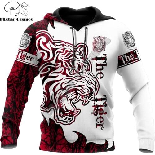 The Tiger Red Tattoo 3D Printed Unisex Deluxe Hoodie Men Sweatshirt Streetwear Zip Pullover Casual Jacket Tracksuit KJ0284