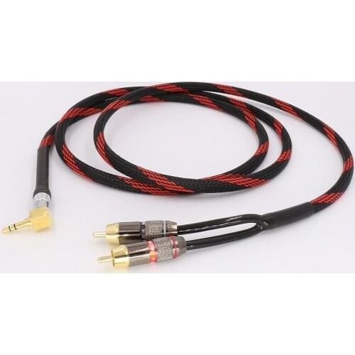 Hifi rca cable Audio signal wire JACK plug 3.5mm one to two RCA Interface hifi amp audio