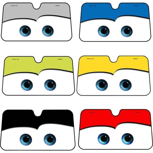 Red Big Eyes Window Visor Foils Windshield Sunshade Aluminium Foil Cartoon Car Decoration Auto Sun Visor x1