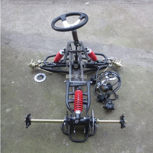 Modified Karting Parts Self-Made Mule Cart Front and Rear Suspension Steering Brake System Front Axle Car Body Rear Axle