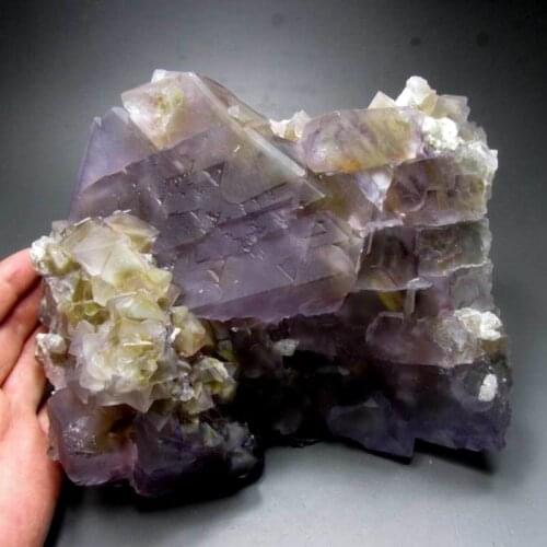 5950g Museum!!! Purple-Yellow Fluorite Cluster w/ Phantom - crystals and stones healing Mineral specimen Home Decor feng shui