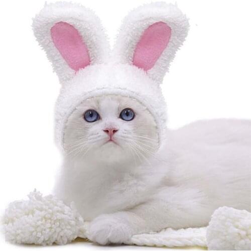 Cat Hat Soft Rabbit Headwear Adjustable Cosplay Accessories Pet Cute Warm Small Animal Home Pet Kitten Supplies