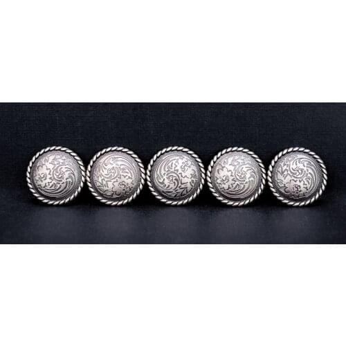 F43 Lot 10PCS Vintage Floral Studs Set Biker Style Leather Handcraft Findings