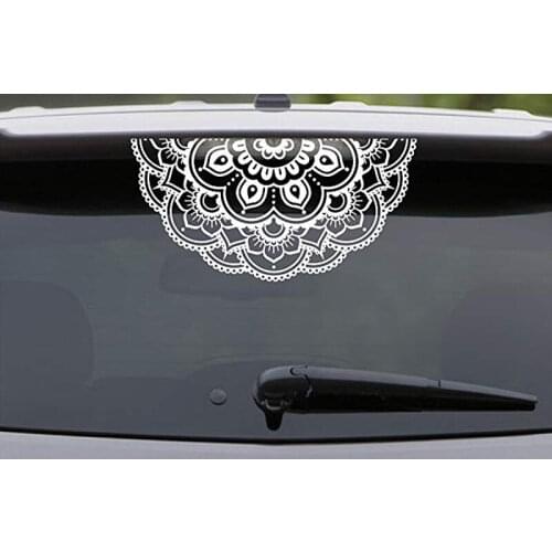 Car Window Decal Half Mandala Vinyl Wall Sticker Home Decoration Car Half Mandala Mural Removable Bohemian Design Poster MA49