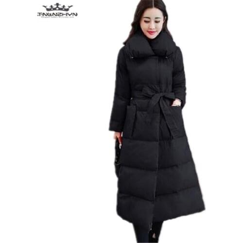 2019New Winter Women Coat Slim Women Long Plus size Down Cotton Jacket Thick Warm Winter Down Jacket padded Casual jacket Parkas