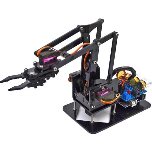 Official iSmaring DIY 4DOF Acrylic Robot Arm with Robotic Claw with Arduino Kit Mechanical Grab Manipulator Diy Tracked Crawler