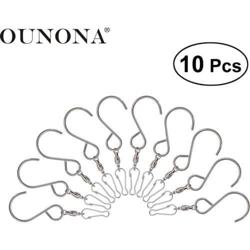 OUNONA 10pcs Swivel S Hanging Hooks Clips for Wind Spinners Wind Chimes Garden