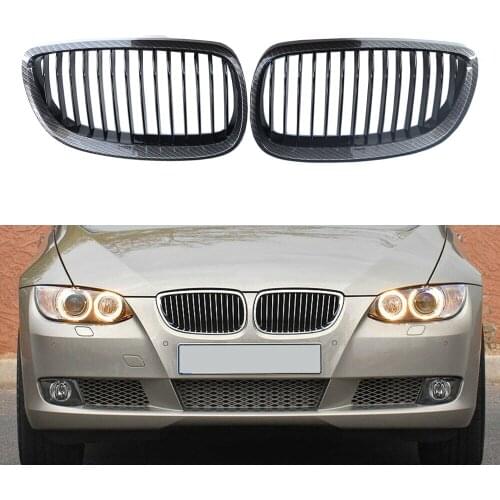 Pair of Carbon Fiber Kidney Grill for BMW E92 E93 3 Series Coupe Cabriolet 06-09