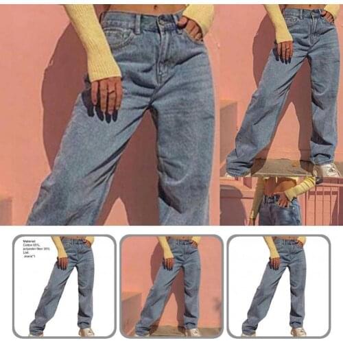 Bottoms Casual Ladies Pockets Wide Leg Jeans Casual Denim Pants Wide Leg for Outdoor