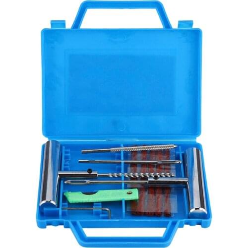 7pcs Professional Tire Repair Kit Heavy Duty Tubeless Tyre Puncture Repair Set Emergency Diagnostic Tool for Car Van Motorcycle