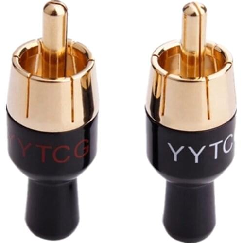 RCA Connectors Gold-Plated 4mm Hole RCA Lotus Plug Jack AV Audio Signal Cable Professional Speaker Terminals Amplifier Connector