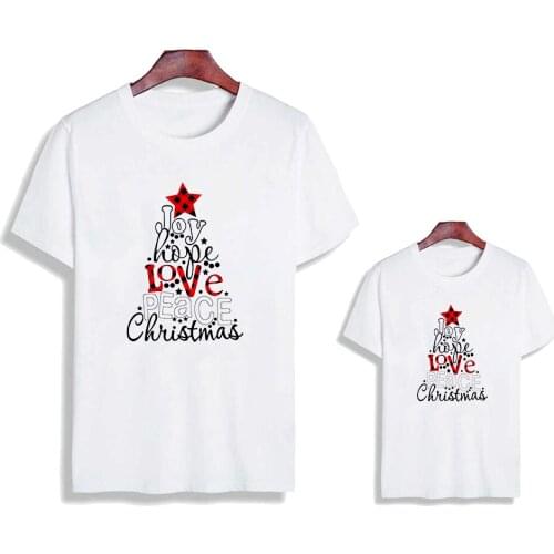 JOY HOPE LOVE PEACE Christmas Lovely Letter Christmas tree Print Fashion Family Look