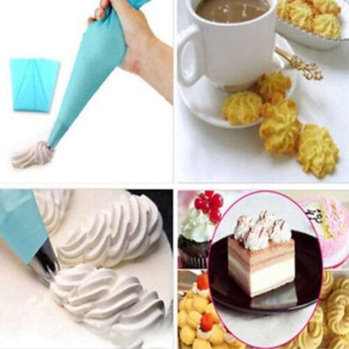 Silicone Icing Piping Cream Pastry Bag 6 Nozzle Set Cake Decorating Baking Tools Kitchen Accessories