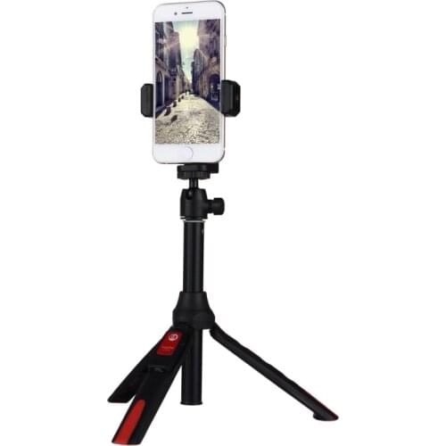 Mobile Phone Selfie Tripod Grip Foldable Tripod Holder Selfie Stick Extension Monopod with Phone Holder Clip & Remote Control