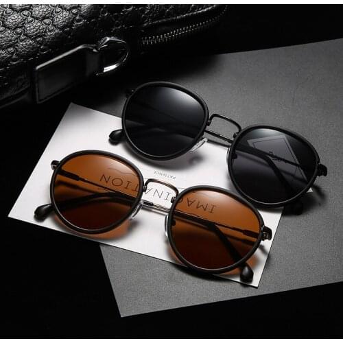 Retro Vintage Round Sunglasses Polarized Men Women Brand Designer Sun Glasses Metal Frame Eyewear Driving Glasses Anti-UV400