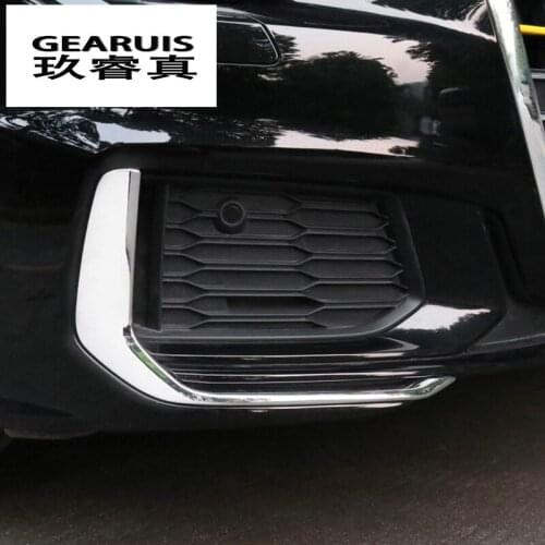 Car styling Front Side Mirror body Fog light decoration frame Stickers Covers Trim decorative For Audi A6 2019 auto Accessories