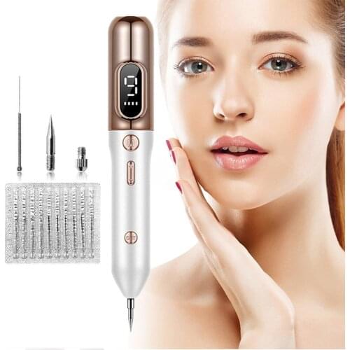 Tlinna Mole Removal LCD Laser Plasma Pen Black Spots Tattoo Facial Freckles Remove Tool Wart Skin Tag Removal Beauty Care Device