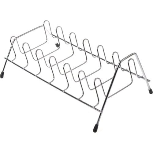 Home Stainless Steel Vertical Dish Bowl Drying Rack Water Drain Storage Holder 37MF