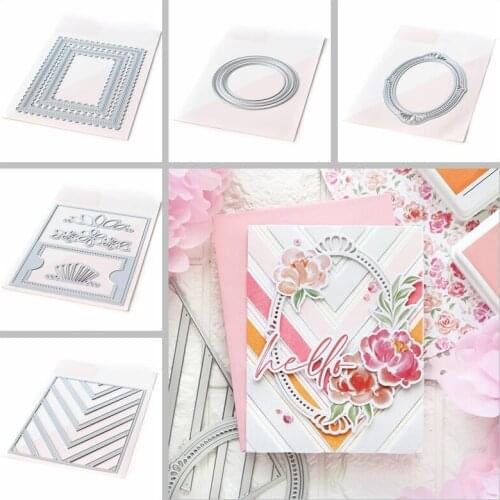 Nested Round Oval Rectangle Strip Slimline Holder Metal Cutting Dies DIY Scrapbooking Craft Paper Cards Album Decor 2020 New