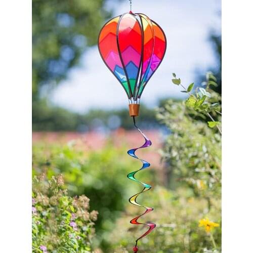 Hot Air Balloon Colorful Attractive Twist Garden Wind Spinner