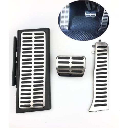 LHD Plate Stainless Manual Pedals Fuel Brake Footrest Pedal For Audi Q3 2012 2013 2014 2015 2016-2018 Replacement Pad