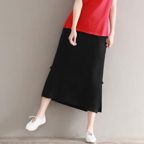 Women Cotton Linen Skirts 2020 Autumn New Casual Elastic Waist casual Vintage Women Skirt plus size skirt M-5XL 6XL 7XL